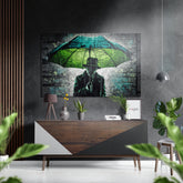 Umbrella Brushed Aluminum Dibond Wall Art.